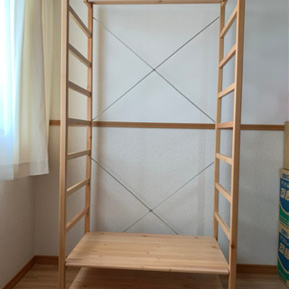 ◆お譲り先決まりました　廃盤木製バー★無印 パイン材ユニットシェ...