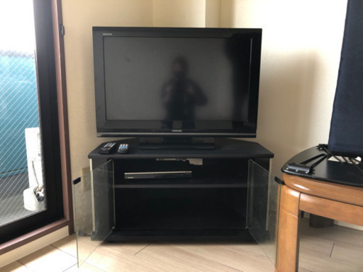 TOSHIBA 32型 中古 TV コーナーテレビ台とセット