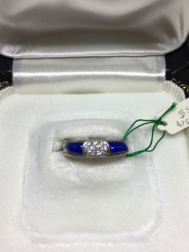 ダイヤモンドとラピスラズリの指輪 プラチナ