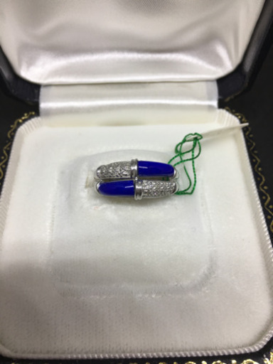 ダイヤモンドとラピスラズリの指輪 WG