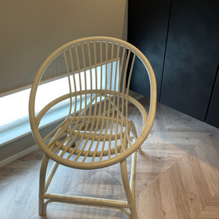 ホワイト　ラタンチェア　値下げしました♡の画像