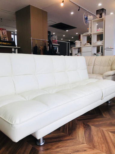 ★中古品　３人掛けソファーベッド