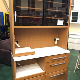 【愛品館八千代店】松田家具　スライド扉　キッチンボード　120【愛八KT】