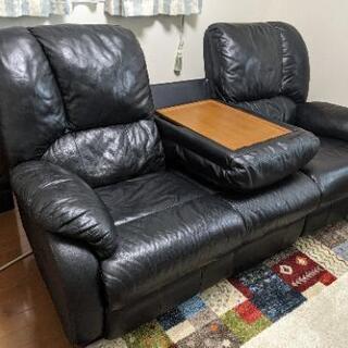 ニトリ　本革リクライニングソファの画像
