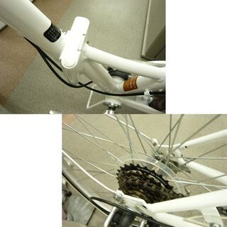折りたたみ自転車 シティサイクル 26インチ WACHSEN ホワイト 6段切替