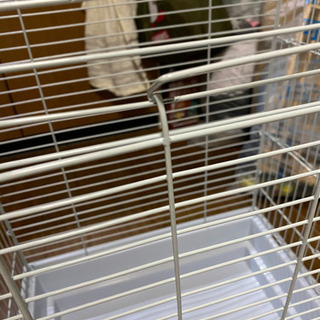 【至急】鳥かご ホワイト キャスター棚付き【最終値下げ】の画像