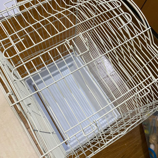 【至急】鳥かご ホワイト キャスター棚付き【最終値下げ】の画像