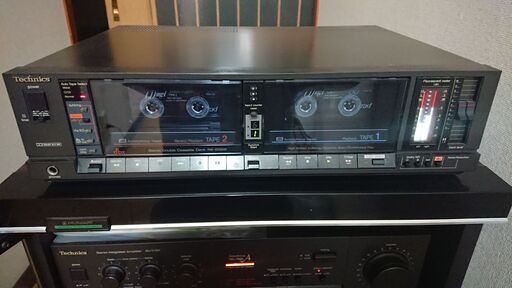 ②Technics テクニクス　RS-B66W ステレオダブルカセットデッキ　取扱説明書付き