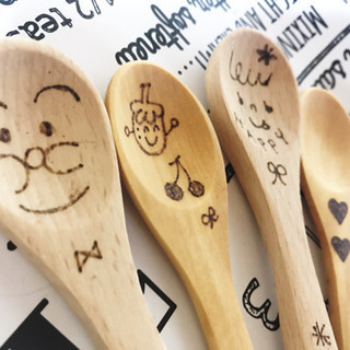 お名前入りスプーン、お皿の焼き絵してみませんか♪の画像