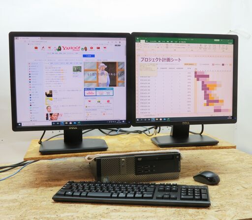 美品PC■名古屋近郊なら無料持参＆無料セッティング！【新品SSD・インテルi3・メモリ8G】~快適快速！な動作を保証します！★マルチディスプレー搭載(とにかく見やすくて作業効率も倍速します)★DELL製デスクトップパソコンWin10機フルセット！■取引先で引き取ったPCをしっかり更新メンテして、激安！で御提供♪　★初心者安心、インターネットもExcel ・Wordもバッチリ使えます！