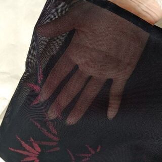 夏用シースルー着物　黒色の画像