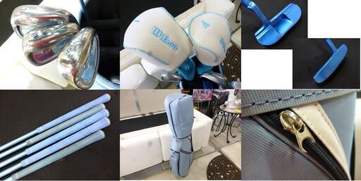 ♢レディース　ゴルフ 9本 セット ウィルソン ティアラHT TiaraHT 社外キャディバッグ付 中古 1W.4W.U.I7~9.P