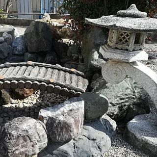 【受渡取引中】灯篭・橋・庭石
