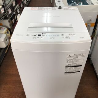 【リサイクルショップどりーむ天保山店】1055　洗濯機　TOSHIBA　東芝　AW-45M7　4.5Kg　ホワイトカラー　2019年製【1ヵ月保証付き】の画像