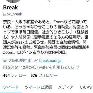 Break ～和室やおそと、Zoomでやってる、ひきこもりの自助会～【2021年3月の開催予定】 - 友達