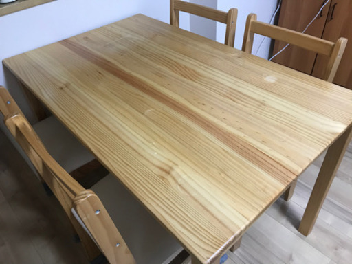 ダイニングテーブル イス4脚セット 木製