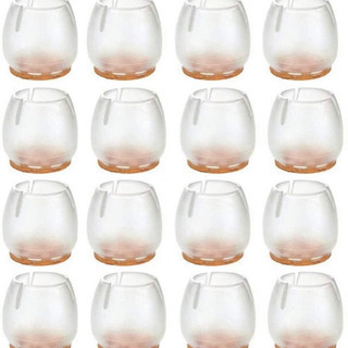 お譲り先決まりました。新品未使用、Odette 椅子脚カバー 椅子あしキャップ シリコン クリアー カバー キャップ キズ防止 騒音 滑り止め レフィル付き 丸脚 角脚兼用 簡単装着 16個セット (37-42mm)の画像