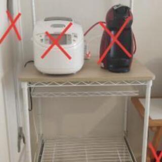 アイリスオーヤマ　廃盤品　ホワイトキッチンレンジラック(ラックのみ)の画像