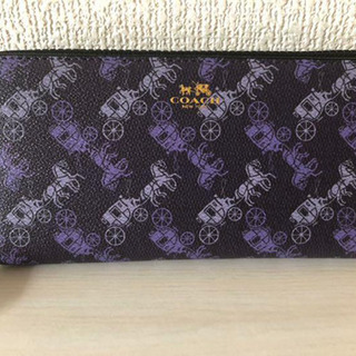 コーチニューヨーク　ホースロゴ　長財布　中古