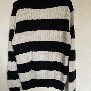 men's白黒ボーダーセーター　GLOBAL WORK（XL）の画像