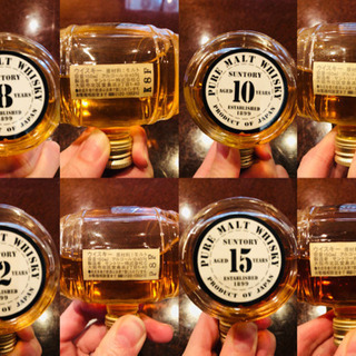 【レトロ】サントリー ピュア未開封品　モルトウイスキー エイジングセット  150ml樽×4種の画像