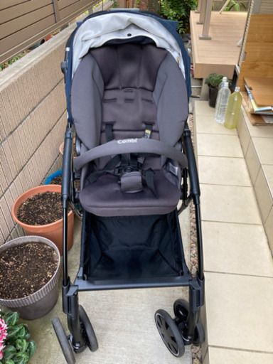 【コンビ】Atto Type-S ネイビー　レインカバー付き