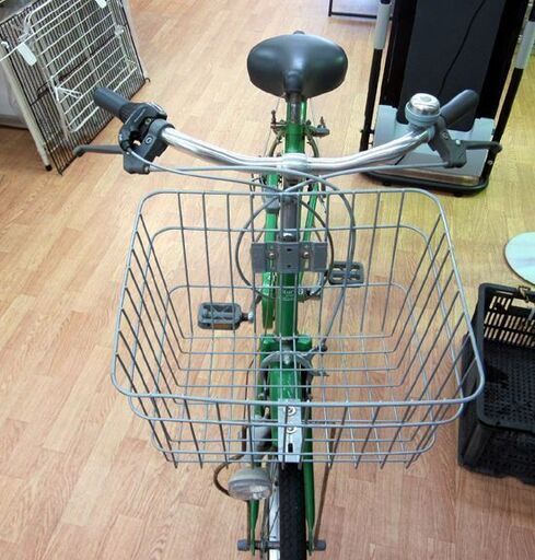 自転車 26インチ ママチャリ 6段変速 SCALARE STYLE グリーン 鍵 ライト カゴ付き シティーサイクル 札幌市 清田区