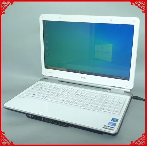 送料無料 1台限定 ノートパソコン 中古良品 15.6型 NEC LL550WG6W Core i3 4GB 500GB DVDRW 無線 Windows10 テンキー LibreOffice ホワイト