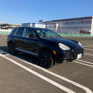 宮城県仙台市！ポルシェ 955 カイエンターボ ブラック ブラウンレザーシート  V8 4500cc ツインターボ 最上級グレード サンルーフ ヒッチメンバー の画像