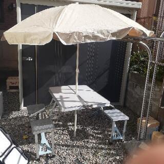 折り畳みﾃｰﾌﾞﾙ　LOGOSﾊﾟﾗｿﾙｾｯﾄ