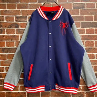 【超希少】マーベル MARVEL スパイダーマン スタジャン スウェット古着刺繍の画像