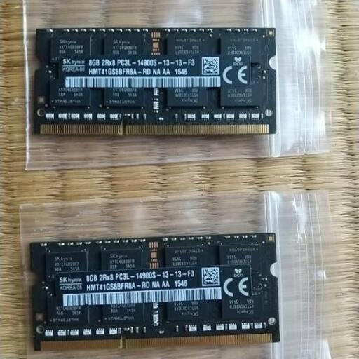 SKhynix製\nメモリ DDR3L 1866MHz\r\n PC3L-14900S\r\n8GB 2枚 計16GB\r\n