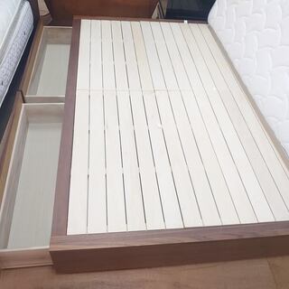 【値下げ】IDC＆フランスベッド　無印良品　ワイドダブルマットレス＆ダブル収納ベッド【愛品倶楽部柏店】の画像