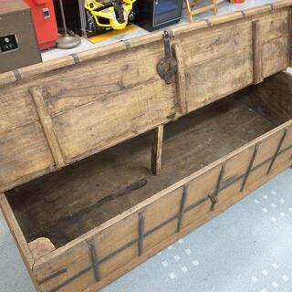 アンティーク調 宝箱 木製 収納 オブジェ 店舗ディスプレイ モノ市場半田店 119の画像
