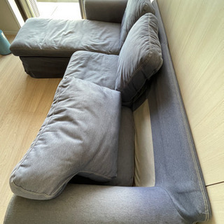 IKEAソファー　3人掛けカウチ　デニムカバー付きの画像