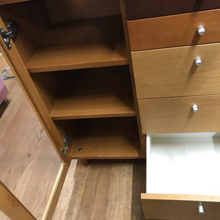 キャビネット 収納家具 ブラウン  木製 中古の画像