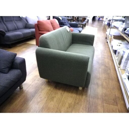 12/20までの出品　Francfranc　2人掛ファブリックソファ　深緑色 フランフラン チックソファー 2人掛け 深緑 グリーン みどり