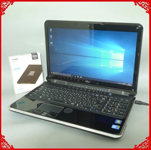 送料無料 新品SSD240GBノートパソコン 中古良品 15.6型 東芝 V65/87M Core i5 4GB Blu-ray 無線 カメラ Windows10 テンキー付 Office