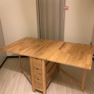 IKEA イケア　折り畳みテーブル2-4人用　NORDEN ゲートレッグ　アンティークステインの画像