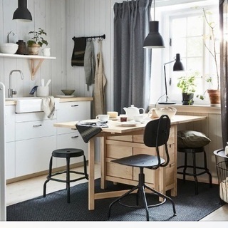 IKEA イケア　折り畳みテーブル2-4人用　NORDEN ゲートレッグ　アンティークステインの画像