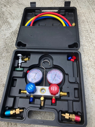 マニホールドゲージ、真空ポンプセット