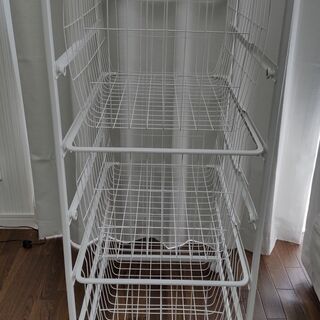IKEA ALGOT ワイヤーバスケット引き出し キャスター付