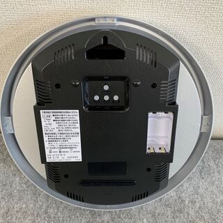 C5【未使用】リズム CITIZEN シチズン 掛け時計 電波時計  温度計・湿度計付き 警告音 インフォームナビF シルバー  4FY618-019 ф27.5×5.0cm の画像