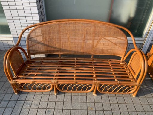 【成約御礼】ベンチ【KOIZUMI】籐製/総木/インテリア/家具[中古品]¥2,200