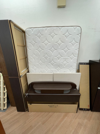 ?美品?セミダブルベッド 引き出し収納付 マットレス付 ニトリ (幅120cm)?自社配送時?代引き可?※現金、クレジット、スマホ決済