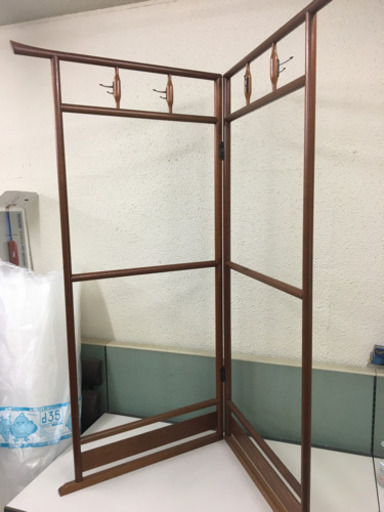ハンガーラック 木製 衣紋掛け 折りたたみ おしゃれ 着物 和服 昭和レトロ 古民具 衣桁 和家具 高さ約150cm 片側の幅約75cm×2枚