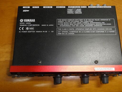 ③YAMAHA USB AUDIO/MIDI PERSONAL STUDIO UW500 オーディオ　インターフェイス