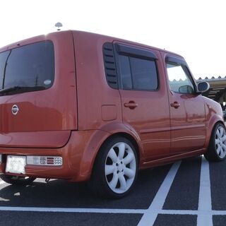 日産キューブ オシャレ仕様 オレンジ 車検長い 乗り出し価格の画像