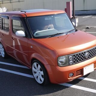 日産キューブ オシャレ仕様 オレンジ 車検長い 乗り出し価格の画像