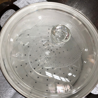 未使用品　蒸し　煮込み　鍋　フタ付　便利　新生活　一台　二役　現品限りの画像
